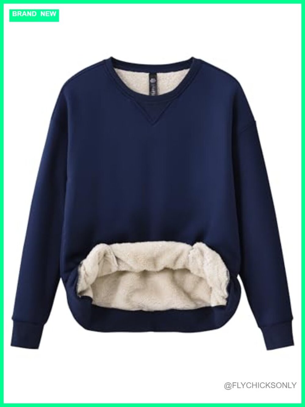 Fleece Sherpa Lined Sweatshirt Crewneck Pullover Long Sleeve